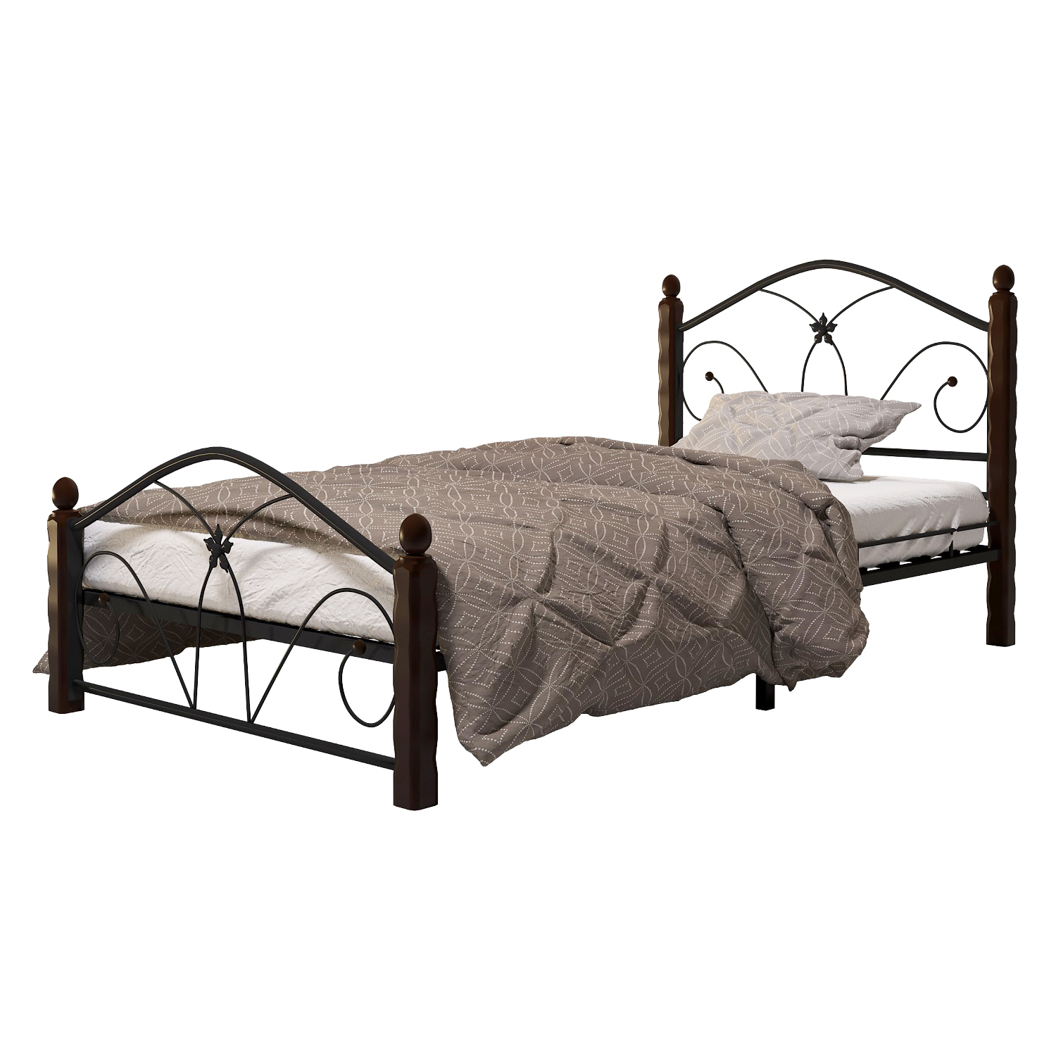 Кровать Селена 1, цвет: Черный, ножки шоколад